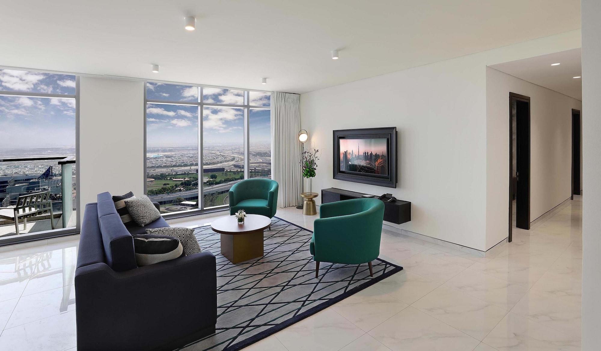 มิลเลนเนียม เอเตรีย บิสซิเนส เบย์ Aparthotel ดูไบ ภายนอก รูปภาพ A staged living room
