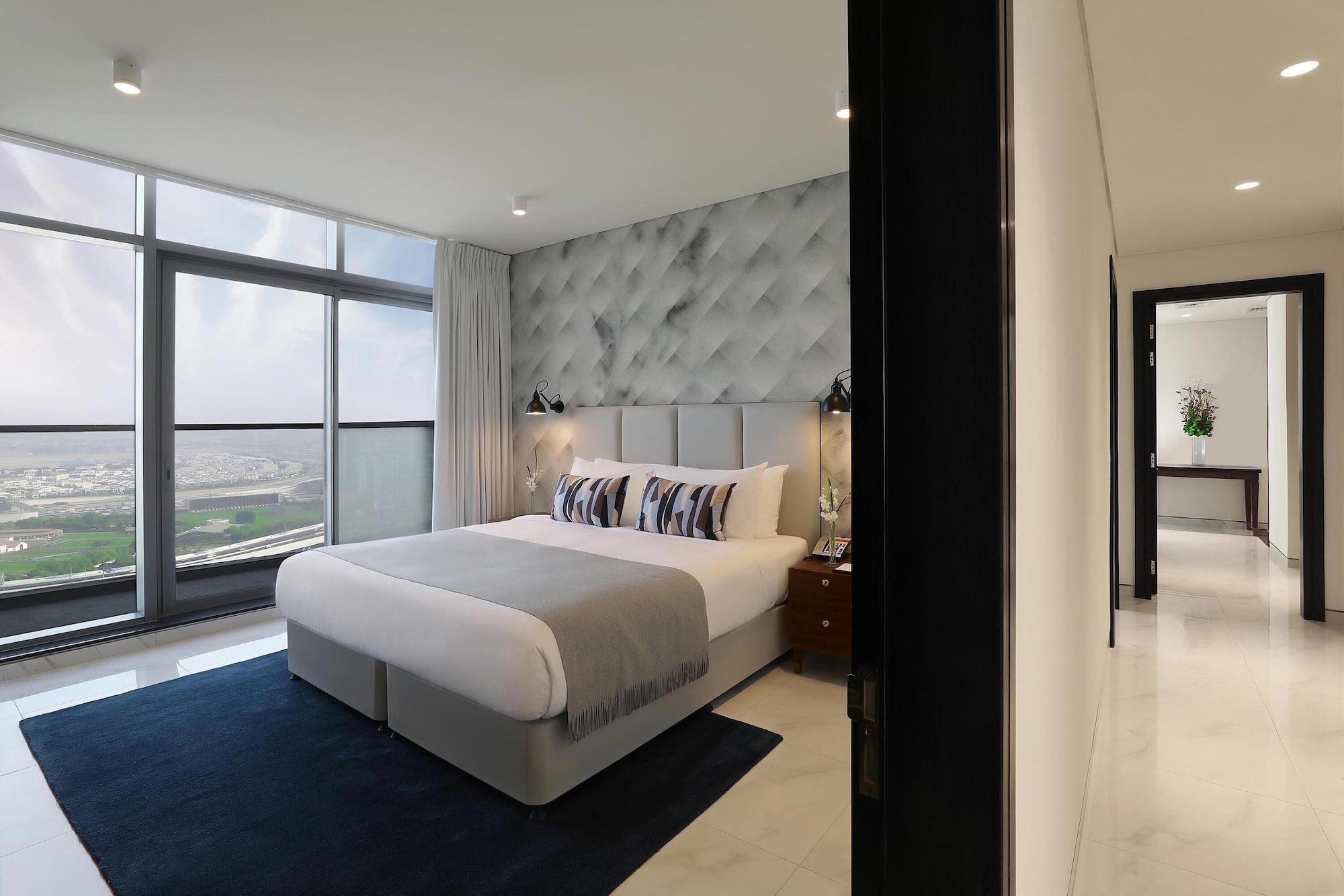 มิลเลนเนียม เอเตรีย บิสซิเนส เบย์ Aparthotel ดูไบ ภายนอก รูปภาพ A bedroom at the hotel