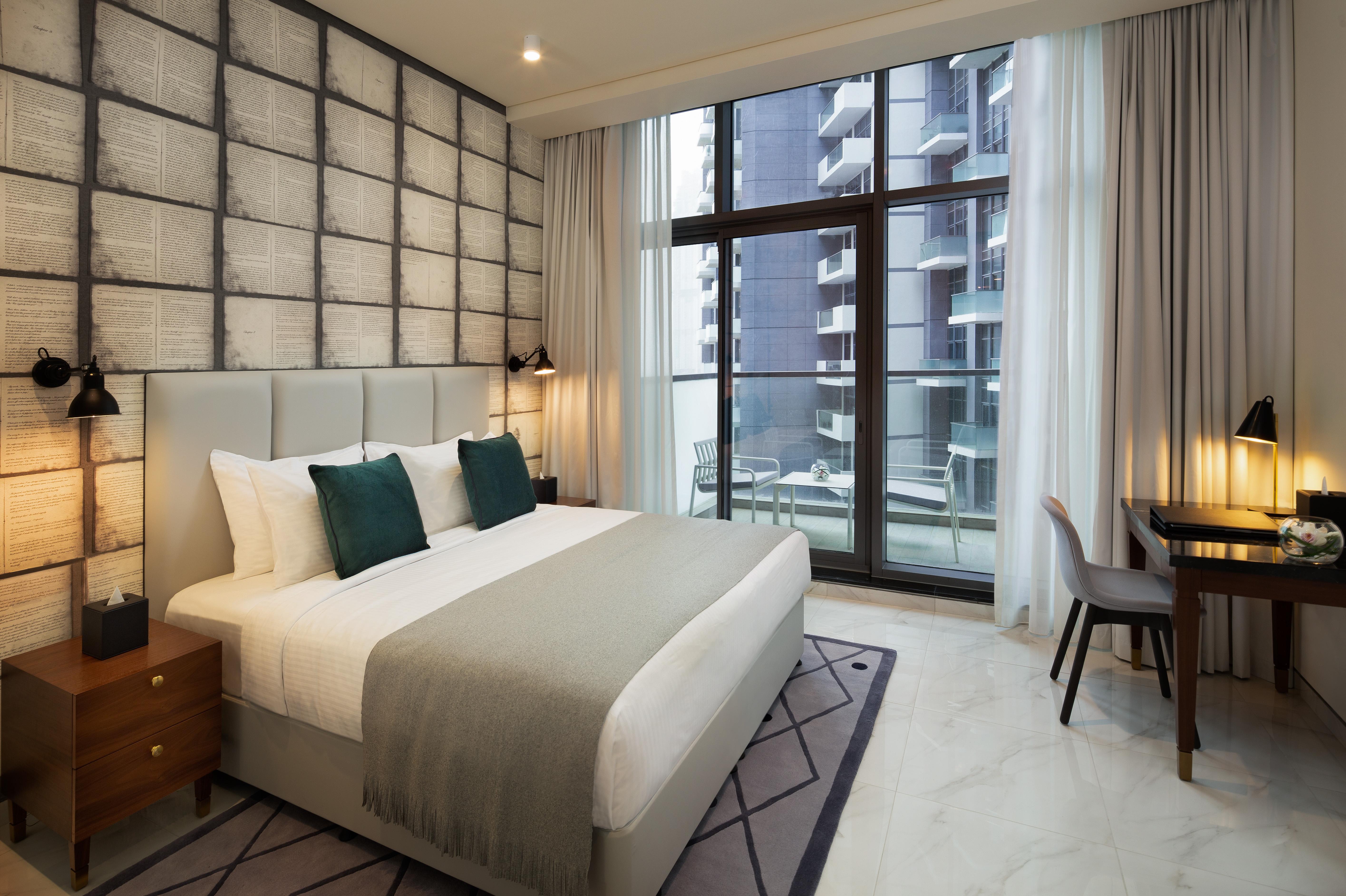 มิลเลนเนียม เอเตรีย บิสซิเนส เบย์ Aparthotel ดูไบ ภายนอก รูปภาพ A bedroom at the hotel