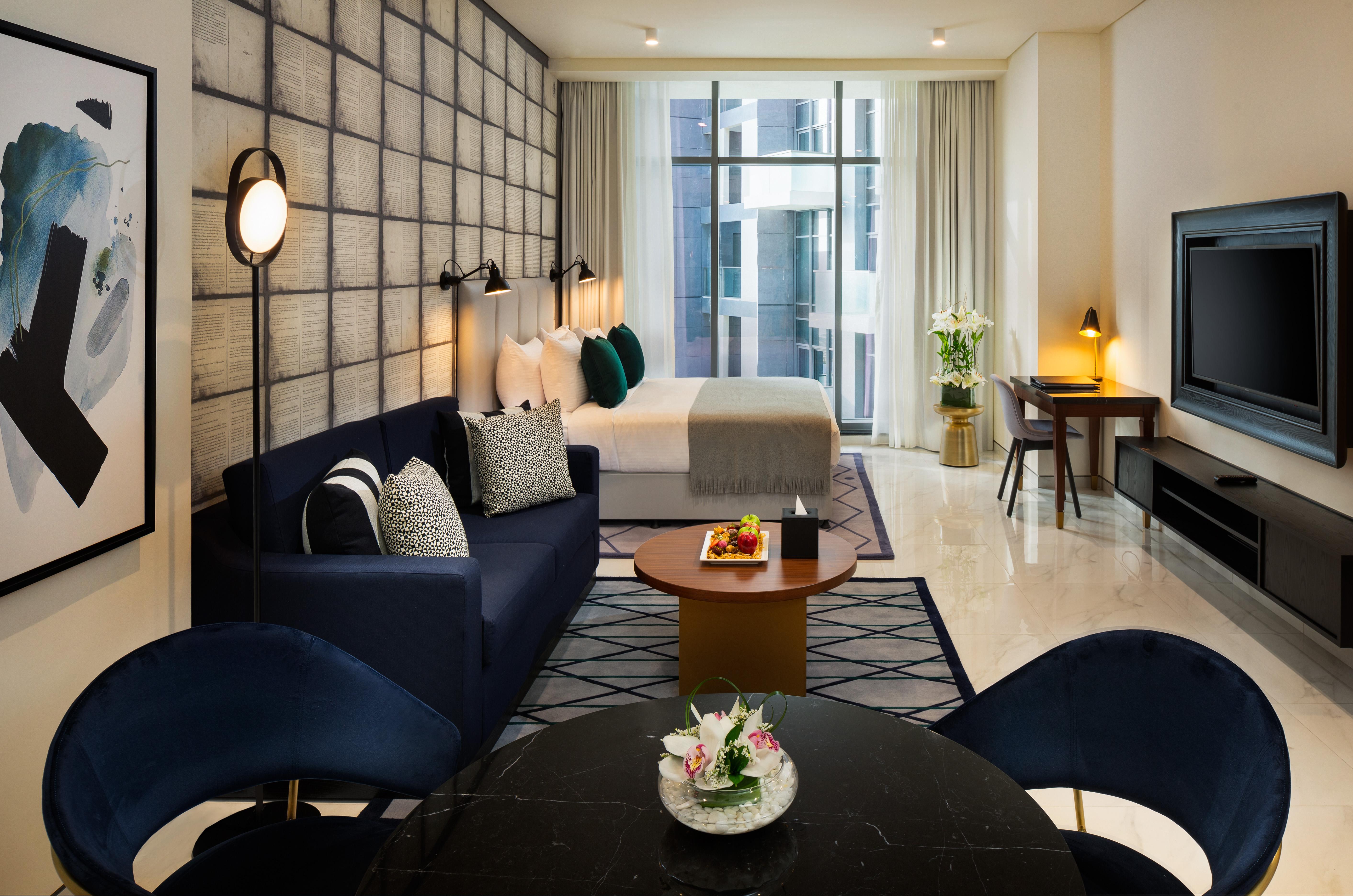 มิลเลนเนียม เอเตรีย บิสซิเนส เบย์ Aparthotel ดูไบ ภายนอก รูปภาพ A suite at the hotel